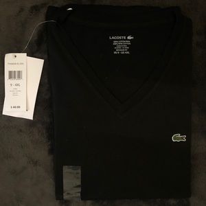 4XL BRAND NEW LACOSTE SHORT-SLEVE SHIRT W/ V-NECK